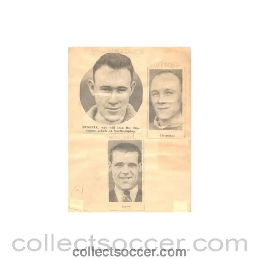 1950 - Newspaper cuttings photos probably of season 1950-1951