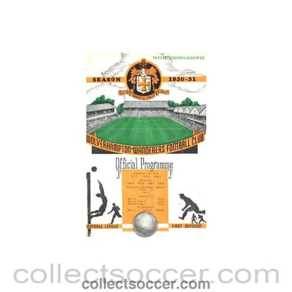 1950 - Wolverhampton Wanderers vChelsea official programme 21/10/1950 - Collect Soccer