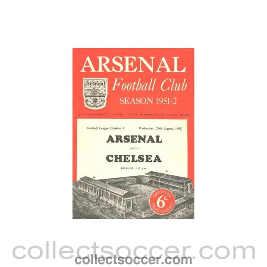 1951 - Arsenal v Chelsea official programme 29/08/1951