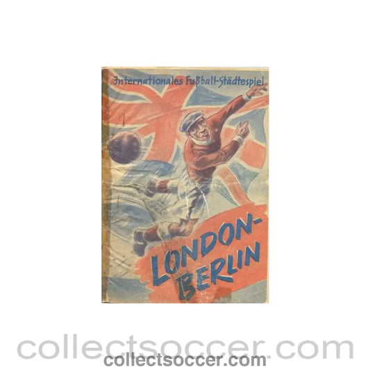 1951 Berlin v London official programme 27/11/1951 International Cities Match - Collect Soccer