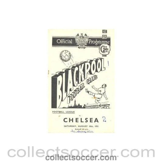 1951 - Blackpool vChelsea official programme 18/08/1951