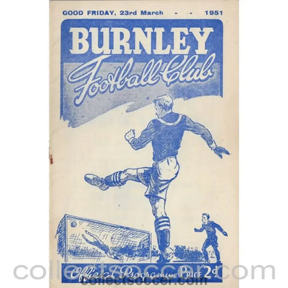 1951 - Burnley v Chelsea 23/3/1951 Official Programme - Collect Soccer