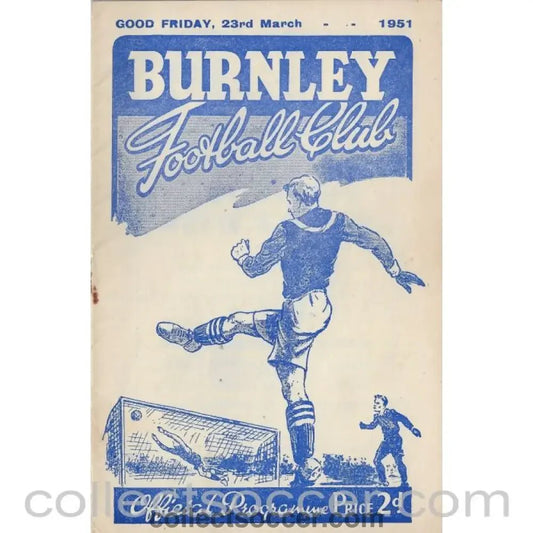 1951 - Burnley v Chelsea 23/3/1951 Official Programme - Collect Soccer