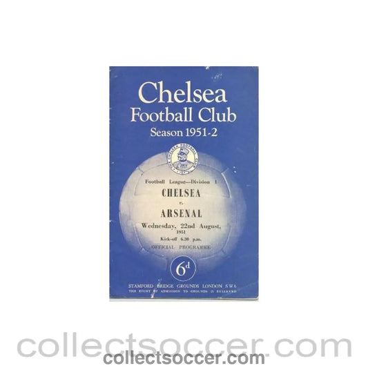 1951 - Chelsea v Arsenal official programme 22/08/1951