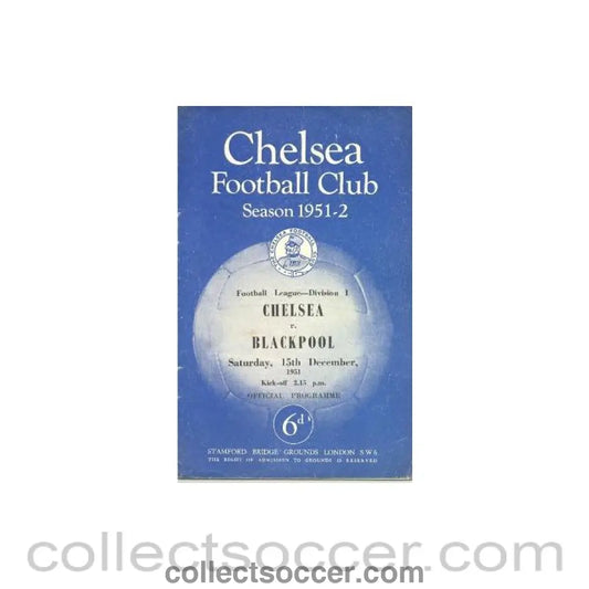 1951 - Chelsea v Blackpool official programme 15/12/1951