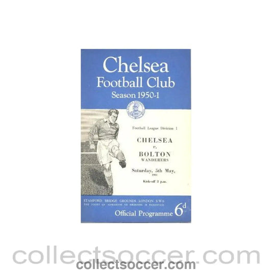 1951 - Chelsea v Bolton official programme 05/05/1951