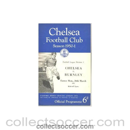 1951 - Chelsea v Burnley official programme 26/03/1951 - Collect Soccer