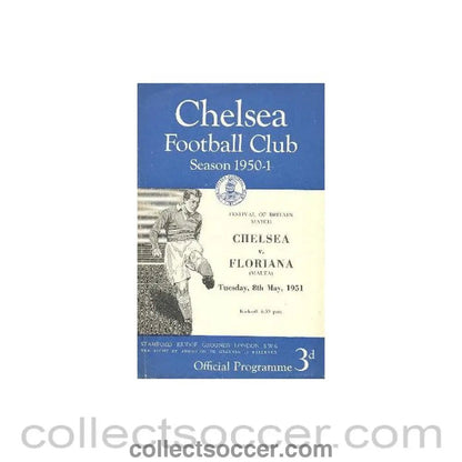 1951 - Chelsea v Floriana, Malta official programme 08/05/1951 Very Rare! - Collect Soccer