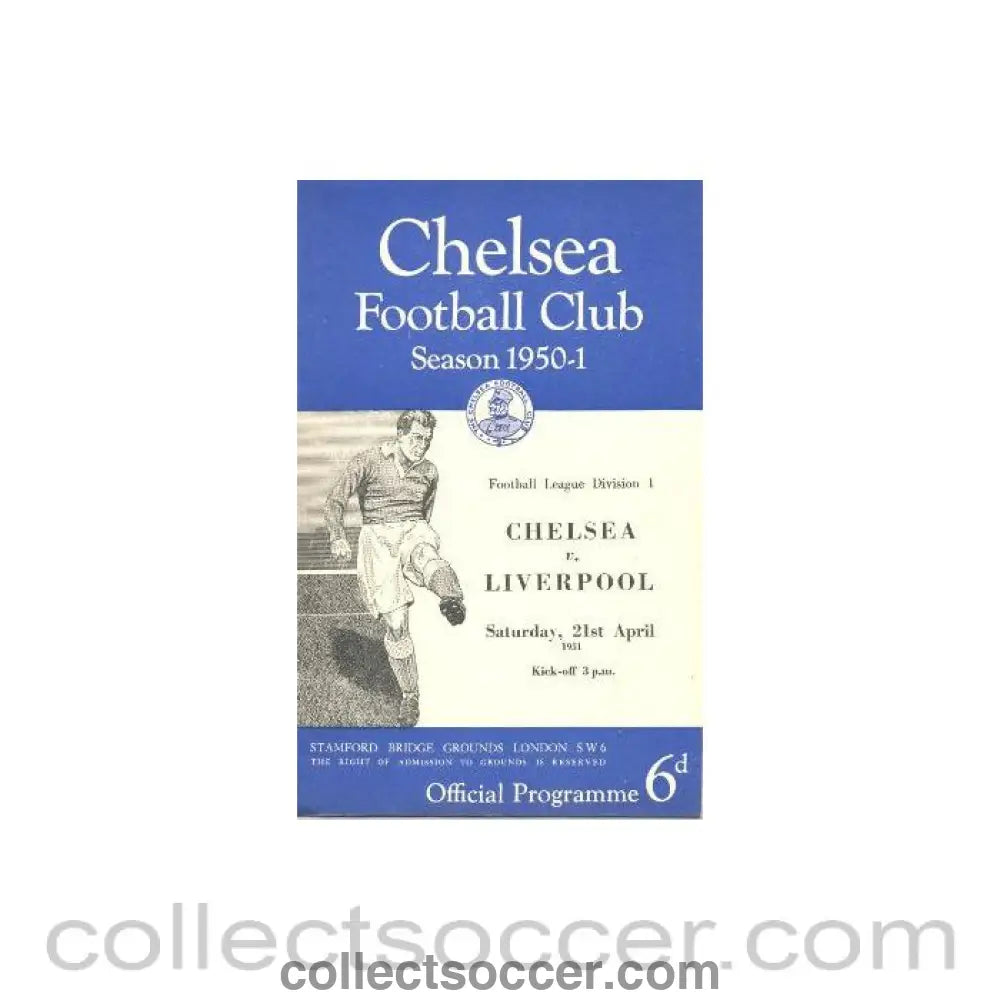 1951 - Chelsea v Liverpool official programme 21/04/1951