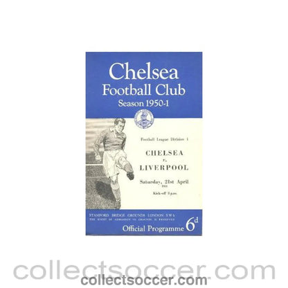 1951 - Chelsea v Liverpool official programme 21/04/1951