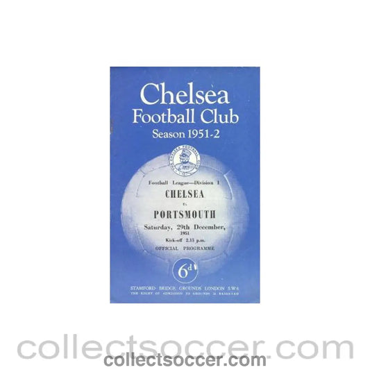1951 - Chelsea v Portsmouth official programme 29/12/1951