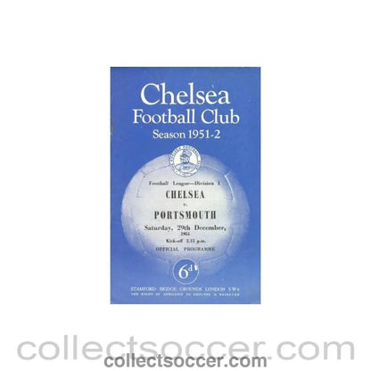1951 - Chelsea v Portsmouth official programme 29/12/1951 - Collect Soccer