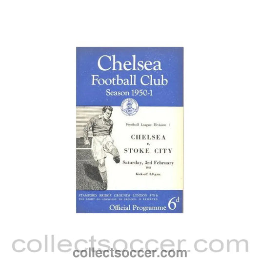 1951 - Chelsea v Stoke City official programme 03/02/1951