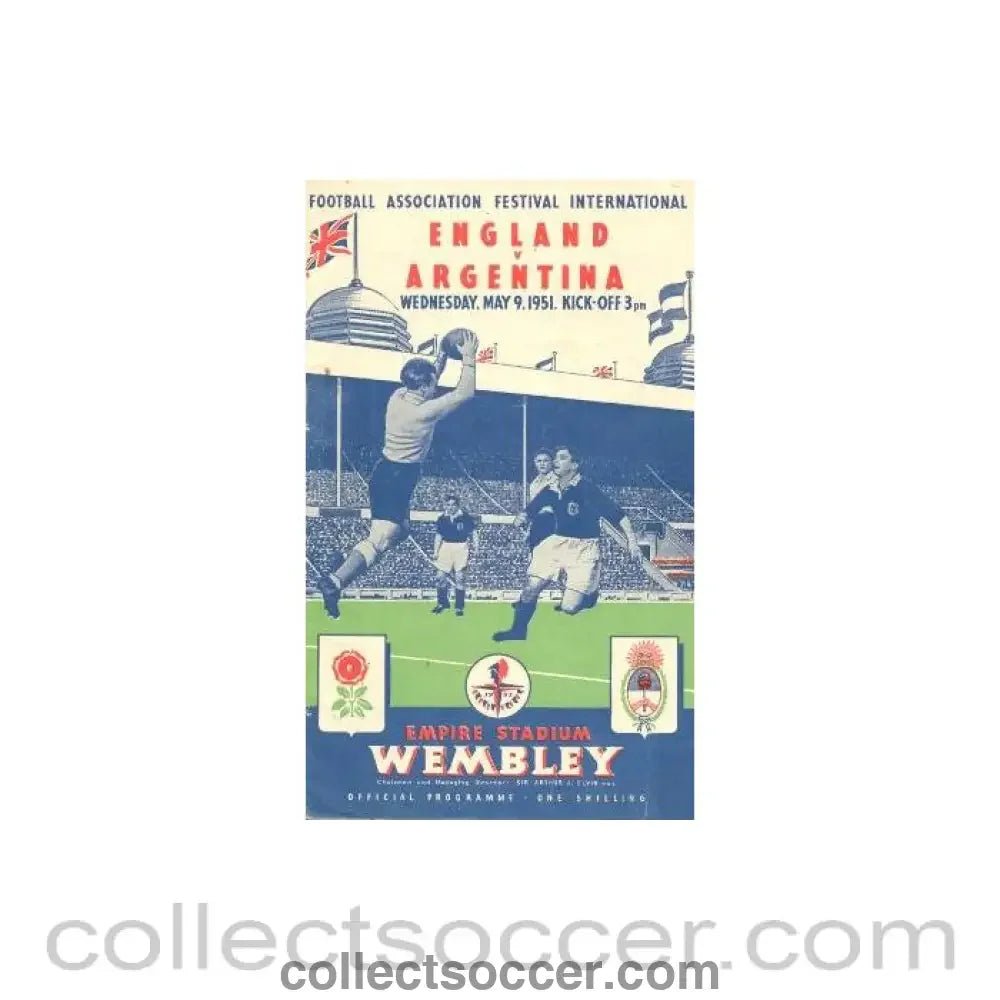 1951 England v Argentina official programme 09/05/1951 - Collect Soccer