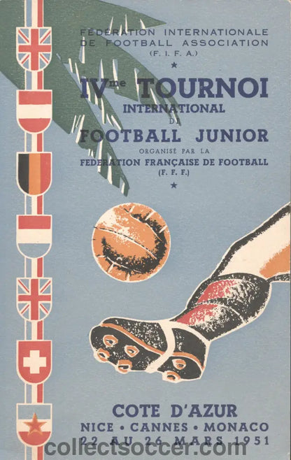 1951 FIFA Youth International Tournament Official and Extremely Rare Programme includes England and Northern Ireland