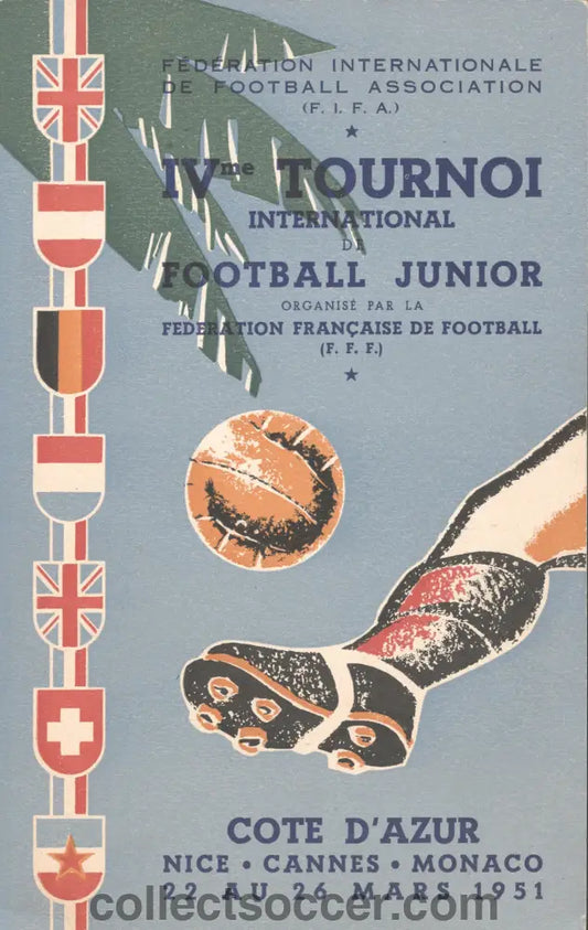 1951 FIFA Youth International Tournament Official and Extremely Rare Programme includes England and Northern Ireland