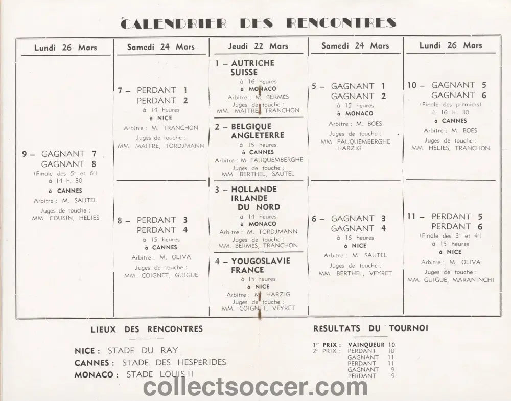 1951 FIFA Youth International Tournament Official and Extremely Rare Programme includes England and Northern Ireland