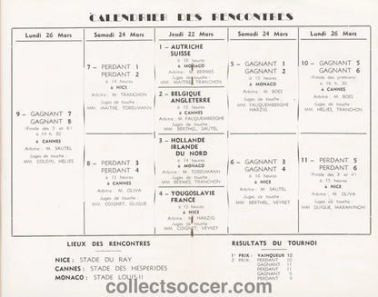 1951 FIFA Youth International Tournament Official and Extremely Rare Programme includes England and Northern Ireland