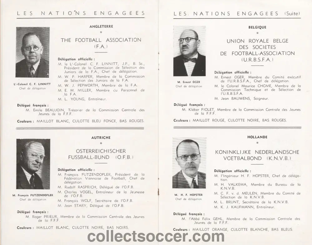 1951 FIFA Youth International Tournament Official and Extremely Rare Programme includes England and Northern Ireland