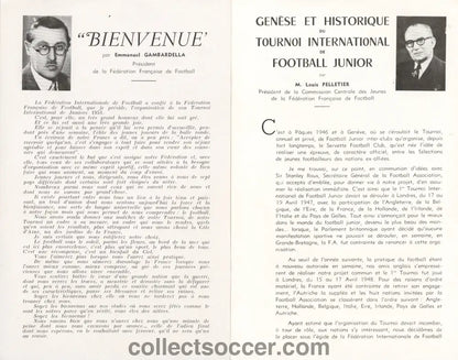 1951 FIFA Youth International Tournament Official and Extremely Rare Programme includes England and Northern Ireland