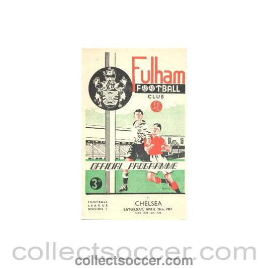 1951 - Fulham vChelsea official programme 28/04/1951 - Collect Soccer