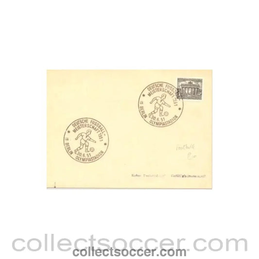 1951 - German Football Championship Berlin 1951 First Day Cover 30/06/1951