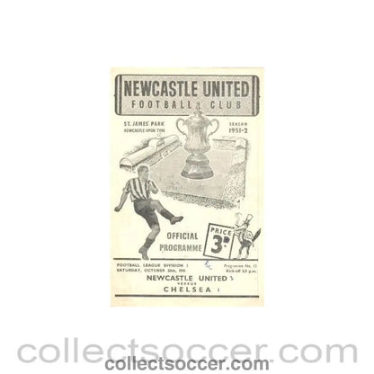 1951 - Newcastle United vChelsea official programme 20/10/1951 - Collect Soccer