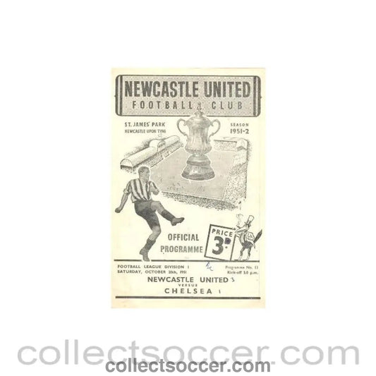 1951 - Newcastle United vChelsea official programme 20/10/1951 - Collect Soccer