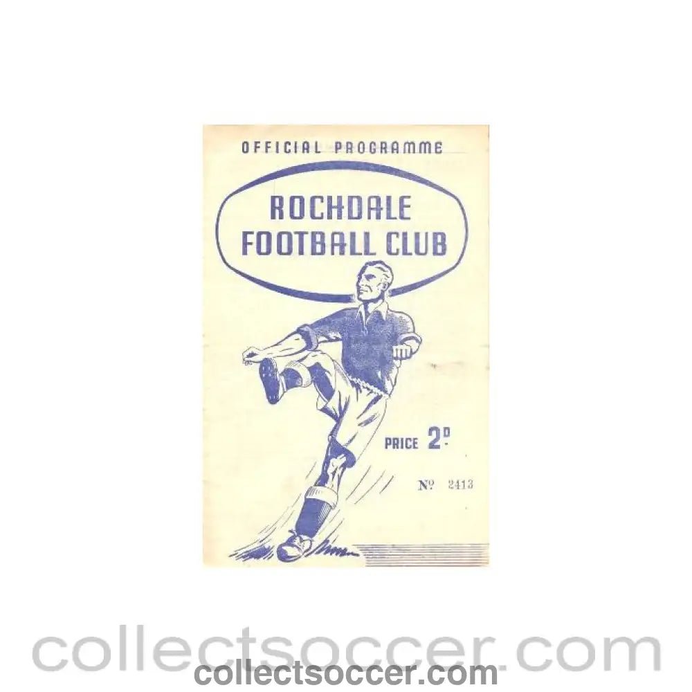 1951 - Rochdale vChelsea official programme 06/01/1951 - Collect Soccer