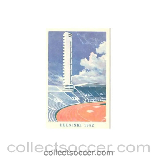 1952 15th Olympic Games in Helsinki Finland colour postcard featuring the Olympic Stadium