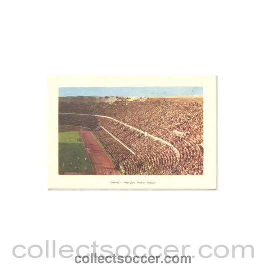 1952 15th Olympic Games in Helsinki Finland colour postcard featuring the Olympic Stadium