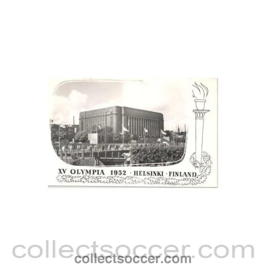 1952 15th Olympic Games in Helsinki Finland postcard featuring the Parliament House