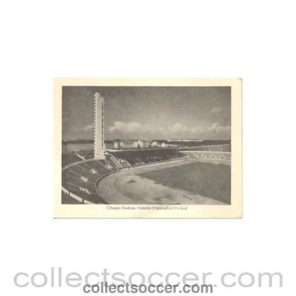 1952 15th Olympic Games in Helsinki, Finland postcard, featuring the Olympic Stadium - Collect Soccer