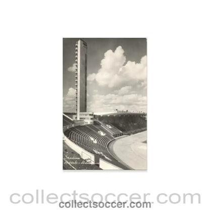 1952 15th Olympic Games in Helsinki, Finland postcard, featuring the Olympic Stadium - Collect Soccer