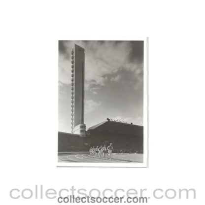 1952 15th Olympic Games in Helsinki, Finland postcard, featuring the Olympic Stadium - Collect Soccer