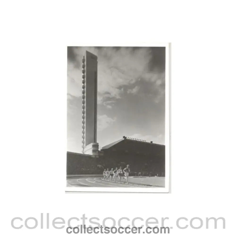1952 15th Olympic Games in Helsinki, Finland postcard, featuring the Olympic Stadium - Collect Soccer