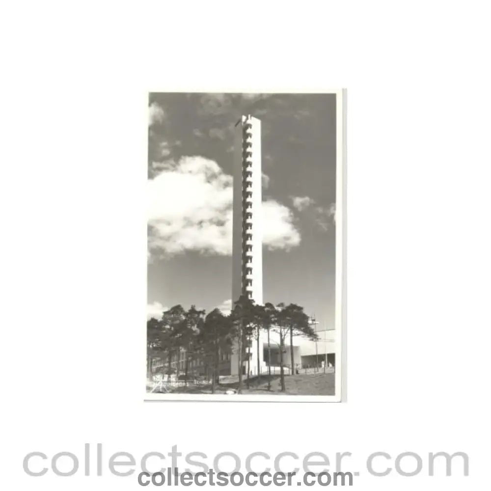 1952 15th Olympic Games in Helsinki, Finland postcard, featuring the Olympic Stadium - Collect Soccer