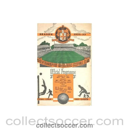 1952 - At Wolverhampton Wanderers - The Football League v The Irish League official programme 24/09/1952 - Collect Soccer