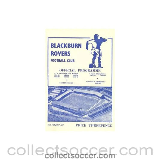 1952 - Blackburn Rovers v Doncaster Rovers official programme 13/09/1952 - Collect Soccer