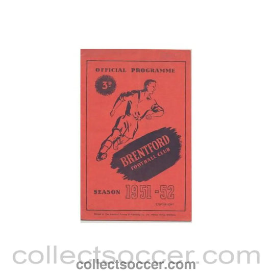 1952 - Brentford v Blackburn Rovers official programme 26/04/1952