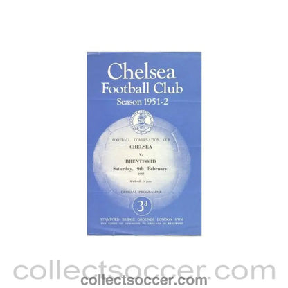 1952 - Chelsea v Brentford official programme 09/02/1952 - Collect Soccer