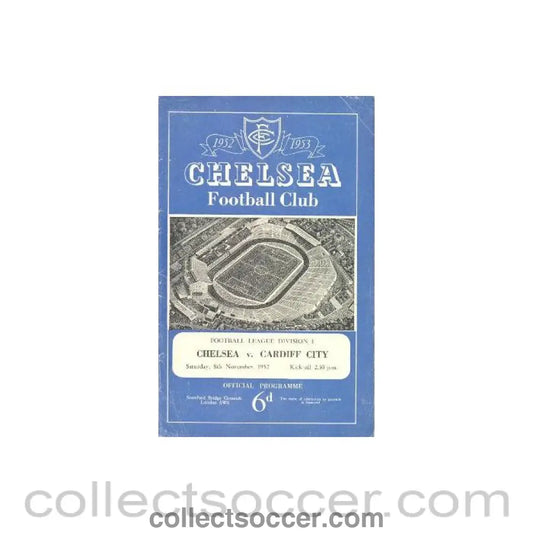 1952 - Chelsea v Cardiff City official programme 08/11/1952