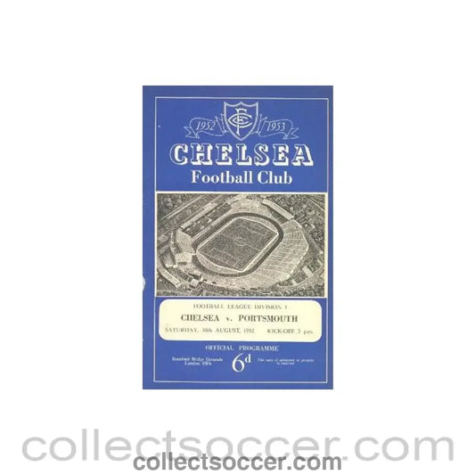 1952 - Chelsea v Portsmouth official programme 30/08/1952