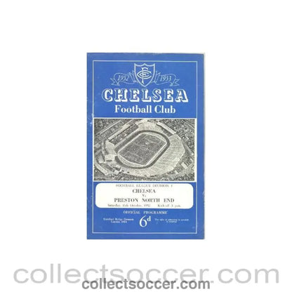 1952 - Chelsea v Preston North End official programme 11/10/1952