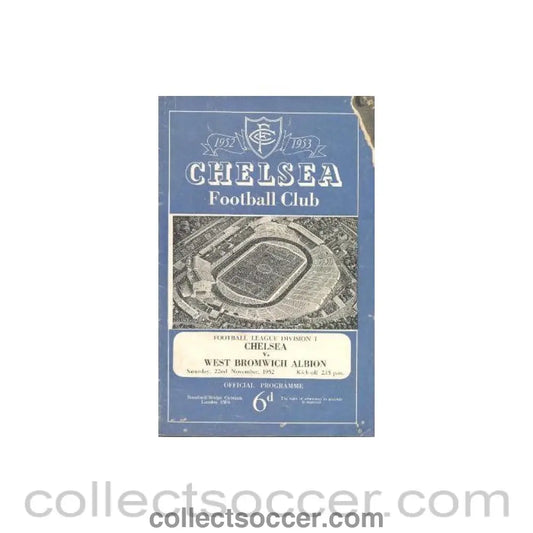 1952 - Chelsea v West Bromwich Albion official programme 22/11/1952