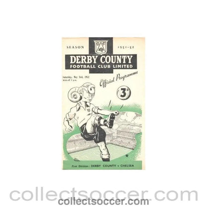 1952 - Derby County vChelsea official programme 03/05/1952 - Collect Soccer