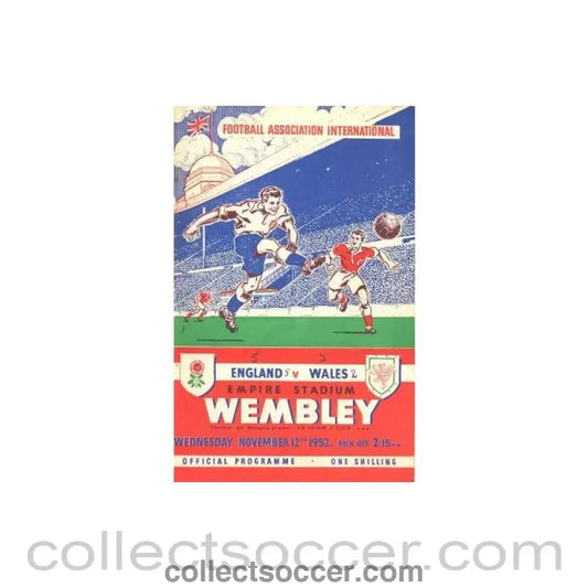 1952 England v Wales official programme 12/11/1952 - Collect Soccer