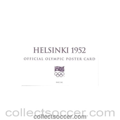 1952 - Helsinki 1952 Official Olympic Poster Card - Collect Soccer