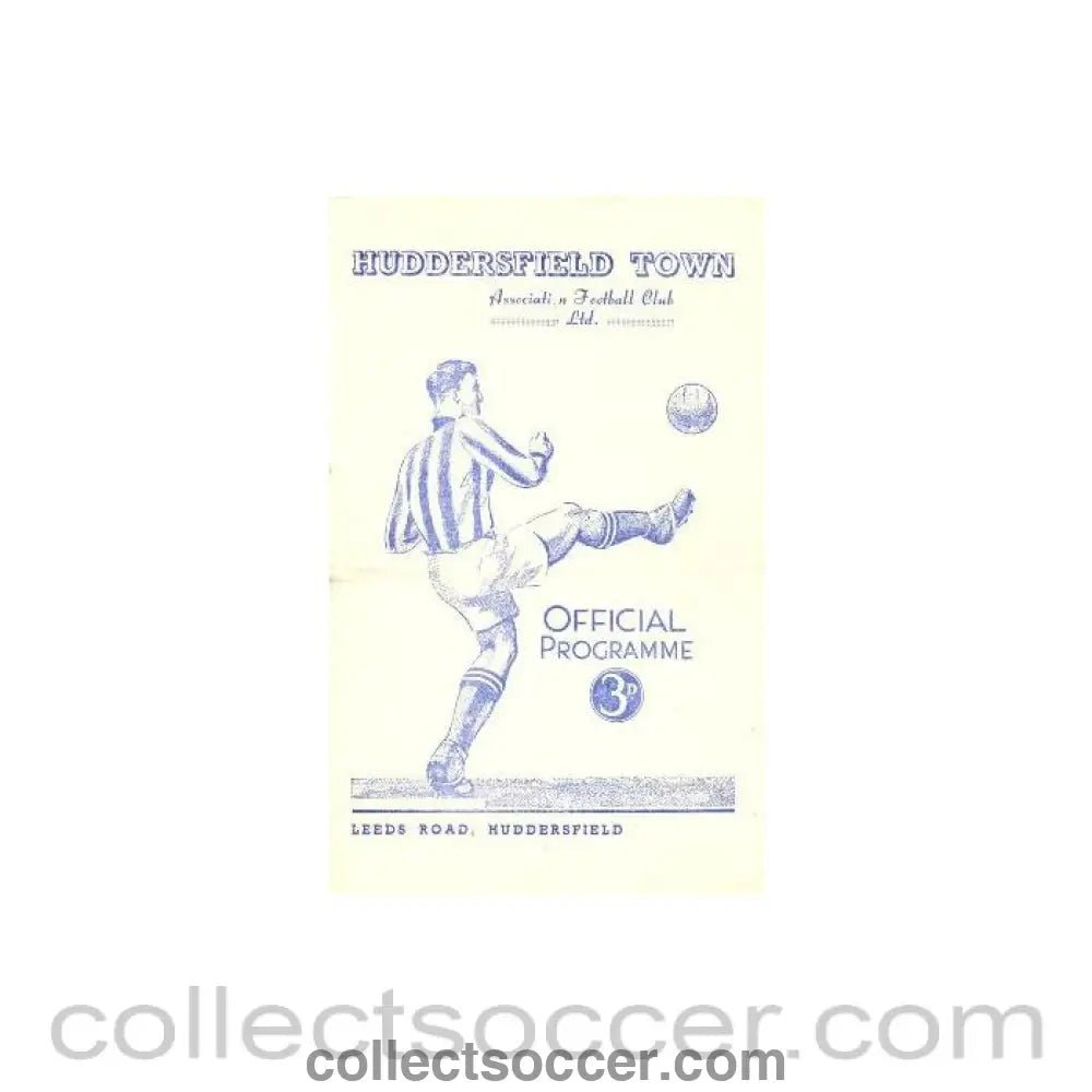 1952 - Huddersfield Town vChelsea official programme 19/01/1952 - Collect Soccer
