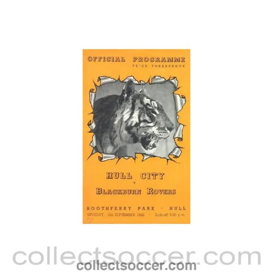 1952 - Hull City v Blackburn Rovers official programme 15/09/1952 - Collect Soccer